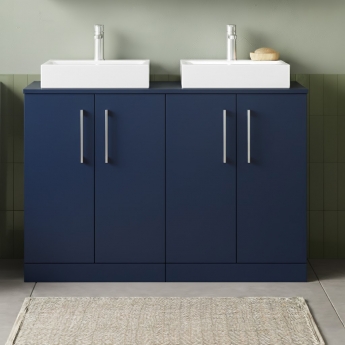 Arno Twin 1200mm 4-Door Floor Standing Vanity Unit with Countertop