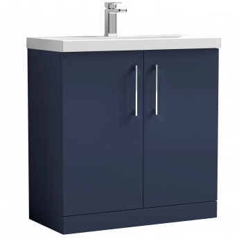 Nuie Arno Floor Standing 2-Door Vanity Unit with Basin 1 800mm Wide - Midnight Blue | Product Image