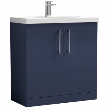 Nuie Arno Floor Standing 2-Door Vanity Unit with Basin-3 800mm Wide -Midnight Blue | Product Image