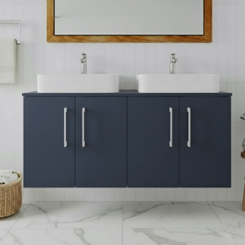 Arno Twin 1200mm 4-Door Wall Hung Vanity Unit with Countertop