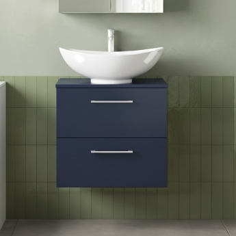 Arno 600mm 2-Drawer Wall Hung Vanity Unit with Countertop