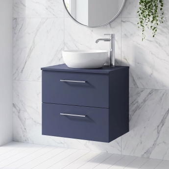 Arno 600mm 2-Drawer Wall Hung Vanity Unit with Countertop | Product Image