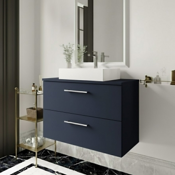Arno 800mm 2-Drawer Wall Hung Vanity Unit with Countertop