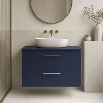 Arno 800mm 2-Drawer Wall Hung Vanity Unit with Countertop | Product Image