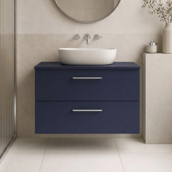 Arno 800mm 2-Drawer Wall Hung Vanity Unit with Countertop | Product Image