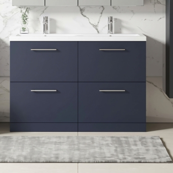 Arno Twin 1200mm 4-Drawer Floor Standing Vanity Unit | Product Image