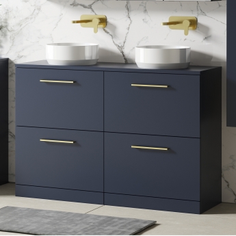 Arno Twin 1200mm 4-Drawer Floor Standing Vanity Unit with Countertop