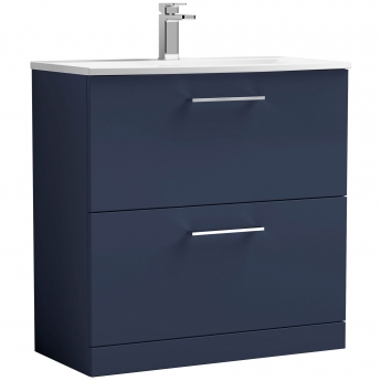 Nuie Arno Floor Standing 2-Drawer Vanity Unit with Basin-4 800mm Wide -Midnight Blue | Product Image
