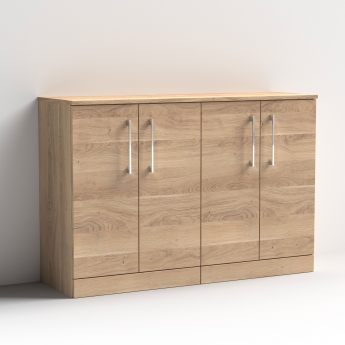 Arno Woodgrain Twin 1200mm 4-Door Floor Standing Countertop Vanity Unit