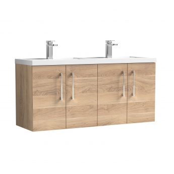 Arno Twin Woodgrain 1200mm 4-Door Wall Hung Vanity Unit