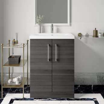 Arno Woodgrain 600mm 2-Door Floor Standing Vanity Unit