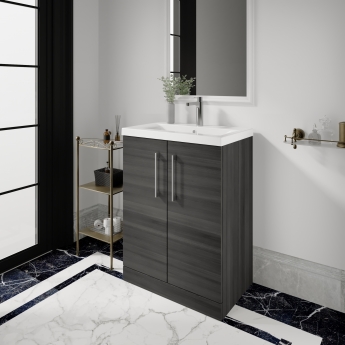 Arno Woodgrain 600mm 2-Door Floor Standing Vanity Unit