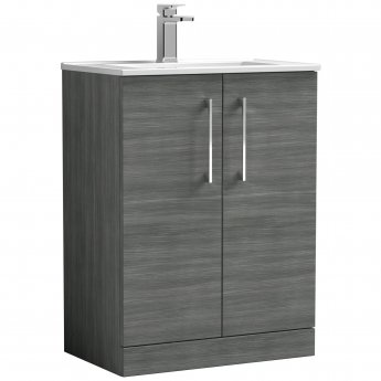 Arno Woodgrain 600mm 2-Door Floor Standing Vanity Unit
