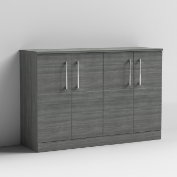 Arno Woodgrain Twin 1200mm 4-Door Floor Standing Countertop Vanity Unit