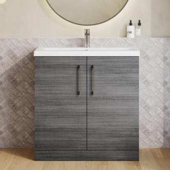 Arno Woodgrain 800mm 2-Door Floor Standing Vanity Unit