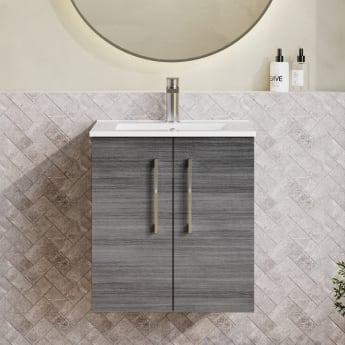 Arno Woodgrain 500mm 2-Door Wall Hung Vanity Unit