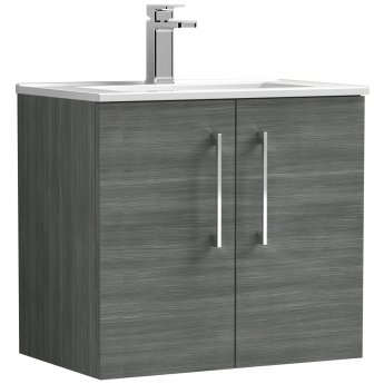 Arno Woodgrain 600mm 2-Door Wall Hung Vanity Unit