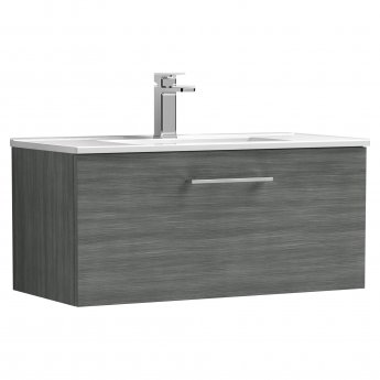 Arno Woodgrain 800mm 1-Drawer Wall Hung Vanity Unit