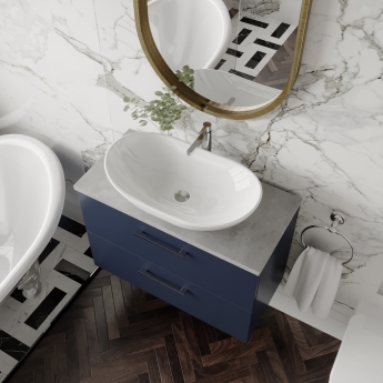 Arno 800mm 2-Drawer Wall Hung Vanity Unit with Countertop