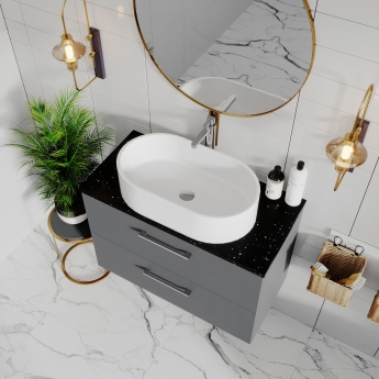 Arno 800mm 2-Drawer Wall Hung Vanity Unit with Countertop