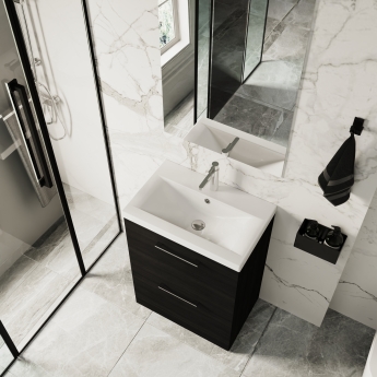 Arno Woodgrain 600mm 2-Drawer Floor Standing Vanity Unit