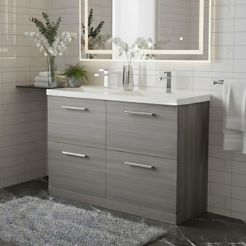 Arno Twin Woodgrain 1200mm 4-Drawer Floor Standing Vanity Unit