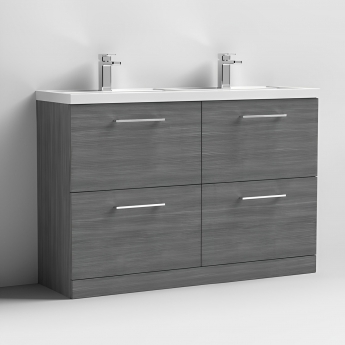Arno Twin Woodgrain 1200mm 4-Drawer Floor Standing Vanity Unit