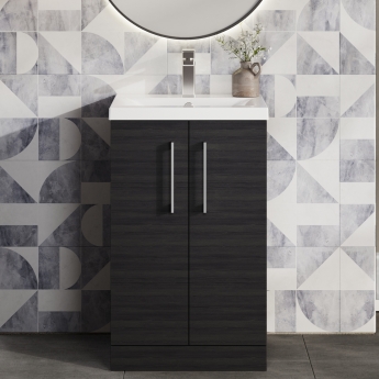 Arno Woodgrain 500mm 2-Door Floor Standing Vanity Unit