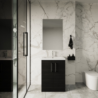 Arno Woodgrain 600mm 2-Door Floor Standing Vanity Unit