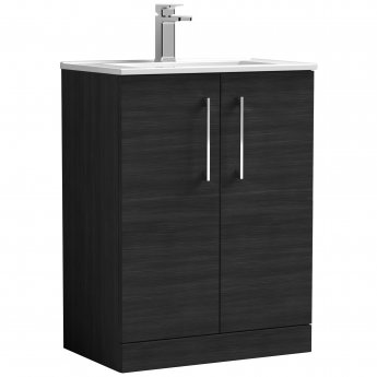 Arno Woodgrain 600mm 2-Door Floor Standing Vanity Unit