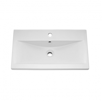 Nuie Arno Wall Hung 1-Drawer Vanity Unit with Basin-1 600mm Wide - Black Woodgrain