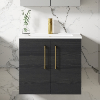 Arno Woodgrain 600mm 2-Door Wall Hung Vanity Unit