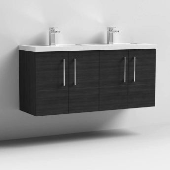 Arno Twin Woodgrain 1200mm 4-Door Wall Hung Vanity Unit