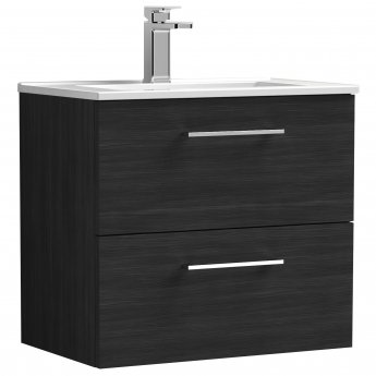 Arno Woodgrain 600mm 2-Drawer Wall Hung Vanity Unit