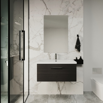 Arno Woodgrain 800mm 1-Drawer Wall Hung Vanity Unit