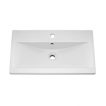 Nuie Arno Wall Hung 2-Drawer Vanity Unit with Basin-1 800mm Wide - Black Woodgrain