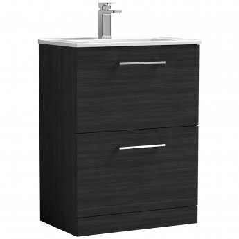Arno Woodgrain 600mm 2-Drawer Floor Standing Vanity Unit