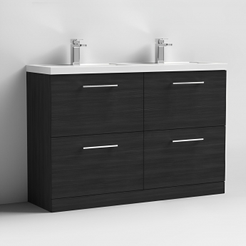 Arno Twin Woodgrain 1200mm 4-Drawer Floor Standing Vanity Unit