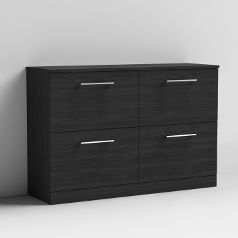 Arno Woodgrain Twin 1200mm 4-Drawer Floor Standing Vanity Unit with Countertop