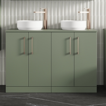 Arno Twin 1200mm 4-Door Floor Standing Vanity Unit with Countertop