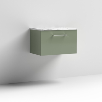 Arno 600mm 1-Drawer Wall Hung Vanity Unit with Countertop