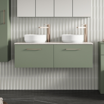 Arno Twin 1200mm 2-Drawer Wall Hung Vanity Unit with Countertop | Product Image