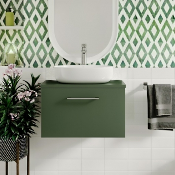 Arno 600mm 1-Drawer Wall Hung Vanity Unit with Countertop