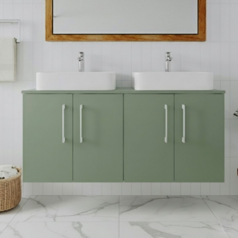Arno Twin 1200mm 4-Door Wall Hung Vanity Unit with Countertop