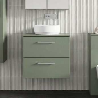 Arno 600mm 2-Drawer Wall Hung Vanity Unit with Countertop | Product Image