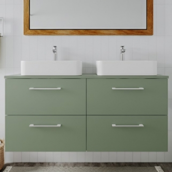 Arno Twin 1200mm 4-Drawer Wall Hung Vanity Unit with Countertop