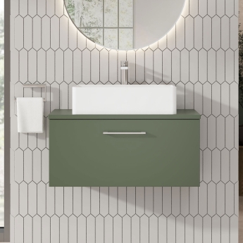 Arno 800mm 1-Drawer Wall Hung Vanity Unit with Countertop | Product Image