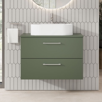 Arno 800mm 2-Drawer Wall Hung Vanity Unit with Countertop | Product Image