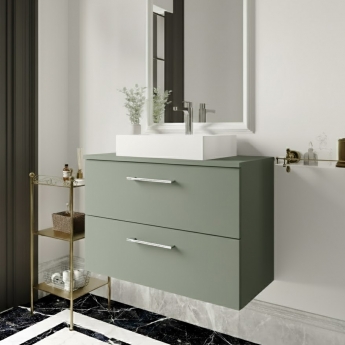 Arno 800mm 2-Drawer Wall Hung Vanity Unit with Countertop