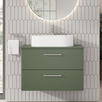 Arno 800mm 2-Drawer Wall Hung Vanity Unit with Countertop | Product Image